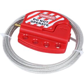 Red Lockout Tagout Cable Lock, Adjustable Cable Lockout Pack of 1 - CB01-4+P38S