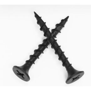 #6 x 1-1/4"" inch Black High Hardness Drywall Screws, Particle Board, Coarse Thread, Phillips Drive, Bugle Head, Wood and More (100 Pack) by Fasteners DP, 6N125DPB-OB