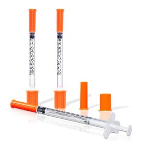 1mL 30G 1/2 Inch Syringe with Needle - 1cc 30 Gauge 12.7mm, Individually Wrapped, Pack of 25
