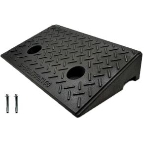 Cast Iron Curb Ramp, 4" Rise Height Heavy-Duty Threshold Ramps, 20"X12" Driveway Ramps, Metal Curb Ramp for Trucks, Cars, Wheelchairs, Bikes, Motorcycles