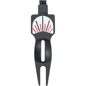 Golf Divot Tool and Ball Marker (2 Pack) with Putting Alignment Aid | 4-in-1 Golf Multi Tool with Integrated Golf Club Cleaning Brush and Ball Line Marker | Sleek Sandblasted Metallic Finish