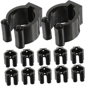 12Pcs Pool Cue Holder Wall Mount Compact Metal Clip for Pool Cue Sticks Fishing Rods and Hockey Sticks Multi Purpose Wall Rack for Game Rooms and Outdoor Supply Storage