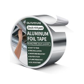 Aluminum Foil Tape, 2 inch x 132 Feet-44YD (3.9 mil), Insulation Adhesive Metal High Temperature Heavy Duty HVAC Tape, Silver for Ductwork, Dryer Vent, HVAC