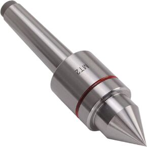 MT2 Live Center, Heavy Duty High Carbon Steel Deep Grooved Ball Bearing 60° Taper Metal Wood Lathe Tool for Lathe