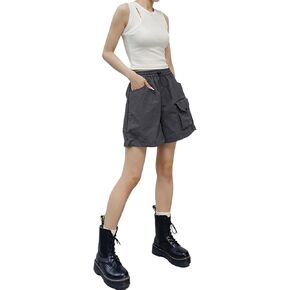 Women's Lightweight Cargo Shorts Green Waterproof Quick Dry Cargo Shorts for Summer Outdoor with Pockets