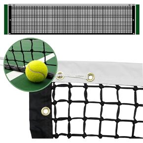 PROGOAL Professional Tennis Net 42FT Heavy Duty Nylon Net High Strength Non-Deforming Standard Replacement Tennis Net with 2 Fiberglass Dowels, Compatible with All Standard Outdoor Indoor Tennis Posts