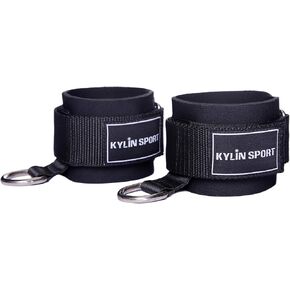 حزام كاحل مبطن للياقة البدنية من KYLIN SPORT لآلات كابلات عصابات المقاومة مع حقيبة حمل، أشرطة كاحل فاخرة للياقة البدنية لتمارين رفع الأثقال مع أساور للكاحل (زوج واحد) in Kuwait