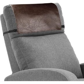 Recliner Slipcover with Headrest Protector, 17x27 inches, Chocolate, Stain Resistant Artificial Leather