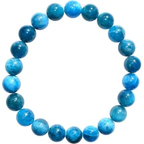 Zenergy Gems Charged Natural Blue Spot Llanite (Que Sera Stone) 8mm Bracelet + Selenite Charging Heart [Included]