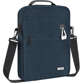 MoKo 12.9 Inch Tablet Bag,360° Protective Carrying Case Fits 13 Inch New iPad Pro M4 & Air M2 2024, iPad Pro 12.9 M2&M1,Galaxy Tab S8+/S9+ 12.4,with Multi-Pockets,Shoulder Strap & Earphone Port,Black