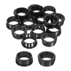 uxcell Cable Snap Bushing Grommets, 16Pcs 30mm/1.18" Mounting Dia Nylon Snap Bushing Grommet, Round Snap in Cable Hose Bushing for Various Cables Tubes Wire, Black
