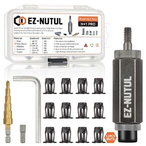 Jack nut Installation Tool Set Hand Thread Insert Jacknuts Assortment Kit for Thin Metal Plastic Polywood Pressboard Hardboard (M8 (Jack Nut Tool-8pcs))