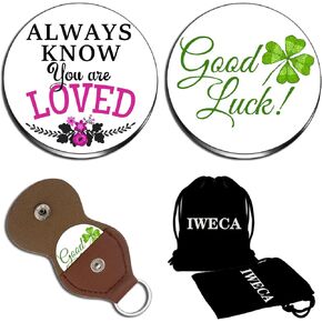 Friendship Gifts Best Friend Two Sided Lucky Coin Featuring One Side with a Four Leaf Clover