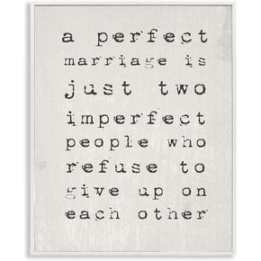 Stupell Industries A Perfect Marriage, Design by Daphne Polselli White Framed Wall Art, 16 x 20, Beige