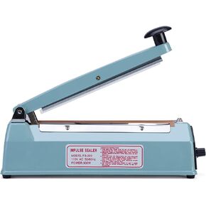 سدادة الأكياس الدافعة مقاس 8 بوصة، آلة إغلاق الحرارة لملفات تعريف الارتباط، آلة ختم يدوية ساخنة لأكياس البوليستر ولفائف الانكماش مع طقم إصلاح مجاني (أزرق) in Kuwait