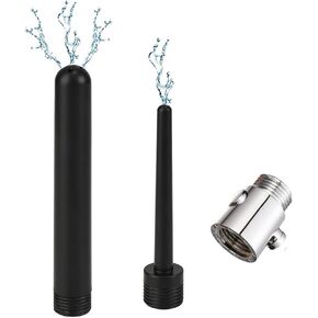 Shower Douche Enema Nozzle with On/Off Water Control Valve Switch,Douche Shower Attachment for Men and Women Portable Cleaner,Enema Nozzle Kit Colonic System Cleaner for Most Shower Systems ABS Black