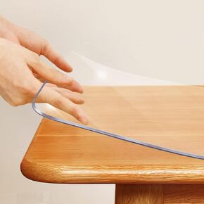 32x54 Inches Wood Table Protector Pad Clear PVC Tablecloth Waterproof Wipeable Vinyl Crystal Plastic Desk Cover Pad Rectangle Coffee Dining Kitchen Table Mat Pad Furniture Protector Pads Multi-Size