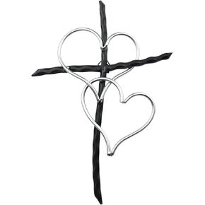 Taprion Crucifix Wall Cross Heart Cross Religious Wall Cross Decor Christian Wall Art,Cross Wall Decor for Baptism Decorations, Christian Wall Decor