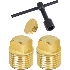 Solid Boat Plug, 1/2 Inch Boat Drain Plugs and T Handle Drain Plug Wrench, Boat Drain Plug Tool Kit for Most Boats Hulls Parts