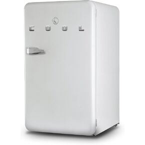 Commercial Cool CCRR32HB 3.2 Cu. Ft Freezer, Vintage Style Refrigerator, with Slide-Out Glass Shelves & Tall Bottle Storage, Retro Fridge, Black