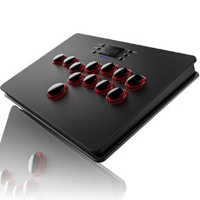 QRD Maestro S3 Wireless Arcade Stick for Nintendo Switch PS4 PS3 Xbox 360 PC Mac Android, Leverless Fighting Stick with Touchpad, Cellphone Holder, 3.5mm Audio Port, 5 Latency Mode, EZ Mode, S3-AB01