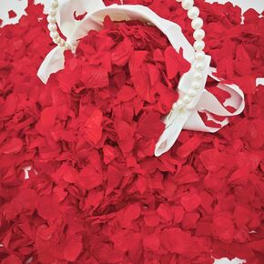 Real Dried Red Hydrangea Flower Petals - 1.06 oz Natural Preserved Petals for Wedding, Party Confetti, Flower Girl Baskets, Proposal Decor