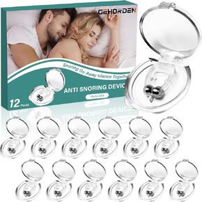Anti Snoring Device 12 Packs Upgraded Silicone Nose Clip Anti Snoring with Adjustable Magnet Anti Snoring Auxiliary Device Suitable for Both Men and Women