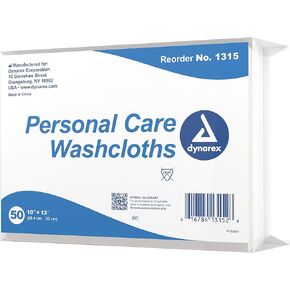 Dynarex 1315 Dry Washcloth 10"X13" 10/50/Case