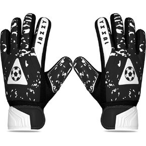 Goalkeeper Gloves for Youth, Kids Goalie Gloves with Double Wrist Protection, Non-Slip Latex Material, Adult Soccer Goalkeeper Gloves