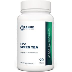 RENUE Liposomal Green Tea Extract Supplement 75 mg - 70% EGCG – Bioavailable Formula for Increased Absorption – 90 Capsules