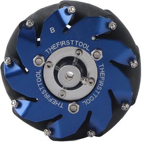 4in Mecanum Wheel Left Aluminum with TPU Rubber Rollers Industrial Robot Accessories Left Mecanum Wheel Industrial Robot Parts