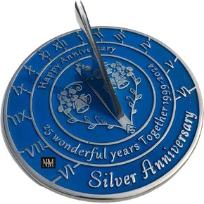NauticalMart 25th Silver Anniversary Unique Marriage Present for Parents, Grandparents, Friends, Husband or Wife, Couples, Him & Her Wedding Anniversary Sundial Gift 2024 (25th Anniversary) in Kuwait