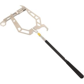 KIMISS Dock Hook Pole, U Type Mooring Rope Threader Stainless Steel Dock Hook Cable Wire Guider Ship Parking Tool (With Telescopic Rod)