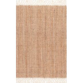nuLOOM Raleigh Farmhouse Jute Tasseled Area Rug, 5x8, Natural