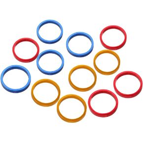 Pokinge 16Pcs Bicycle Headset Spacer Aluminium Alloy Bike Stem Headset Spacers Fork for MTB BMX Mountain Road Bikes Cycling