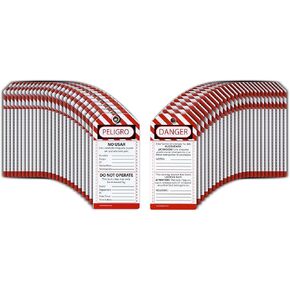 Lockout Tagout Tags, Pack of 100, Premium 0.50 mm Vinyl, 3x6 inch, Waterproof, OSHA Compliant, Recyclable, Customizable - Danger Do Not Operate (100)