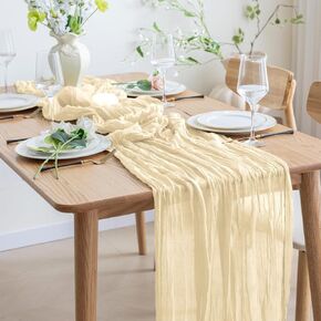 Black Cheesecloth Table Runner,1 PCS/35 x 120 Inch/10 Ft Long Thanksgiving Table Runner,Gauze Rustic Vintage Table Runner for Wedding Birthday Holiday Party Halloween Table Decor