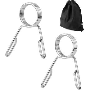 2pcs Barbell Clamps, 2in Versatile Weight Clips Stainless Steel Spring Collar Clips Tight Fitness Bar Clips Weightlifting Buckle Gym Accessory for Strength Training