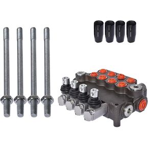 4 Spool Hydraulic Control Valve Double Acting Control Monoblock 21GPM 3600 PSI SAE Ports Valve w/Joystick for Tractor Loader