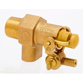 RC810 CASA Series Bob Red Brass Float Valve with Fluted Celcon Plunger, 3/8" NPT Male Inlet x Free Flow Outlet, 13 gpm at 85 psi Pressure