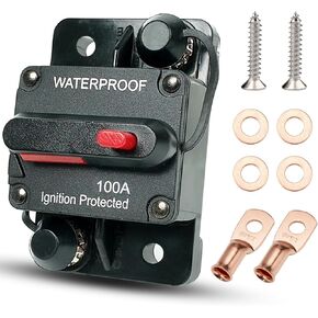 30 Amp Circuit Breaker for Boat Trolling Motor Marine ATV Trailer Vehicles Stereo Audio Electronic Battery Solar System Inline Fuse with Manual Reset Switch Waterproof DC 12V-48V (30A) in Saudi Arabia