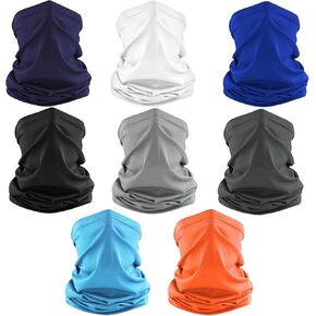8 Pack Neck Gaiters for Men, Face Cover for Sun Protection Cooling Neck Gaiter for Women Breathable Reusable Face Mask