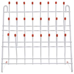 Drying Rack for Lab, 24 Pegs Metal Drain Rack Wall Mount Storage Holder, Lab Dry Clean Rack for Beaker Test Tube Glassware Water Cup Towels, White