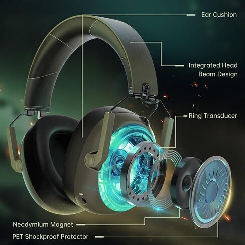 Wireless Gaming Headset for PS5, PS4, PC, Mac, Nintendo Switch, Bluetooth 5.3 Gaming Headsets Wireless with Noise Canceling Microphone, 50H Battery, ONLY 3.5mm Wired Mode for Xbox Series - Black in Saudi Arabia
