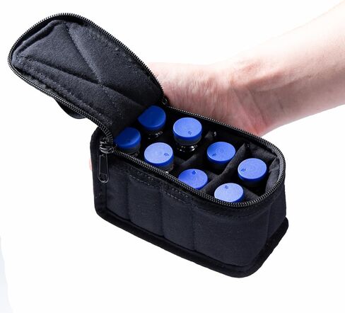 Insulin Fridge Holder Storage Case Organizer for Diabetics,8 Slots,Fit Storage Standard and Tall 10ml U-100 Vials,Black in Kuwait