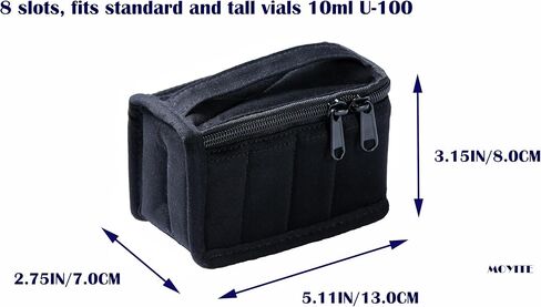 Insulin Fridge Holder Storage Case Organizer for Diabetics,8 Slots,Fit Storage Standard and Tall 10ml U-100 Vials,Black in Kuwait