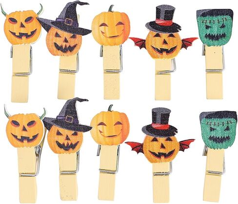 PRETYZOOM 120pcs Halloween Picture Clip, Small Wooden Clothpins, Halloween Pumpkin Shaped Photo Clips, Memo Clips, Halloween Clothpins for Craft Halloween Party Supplies in Saudi Arabia