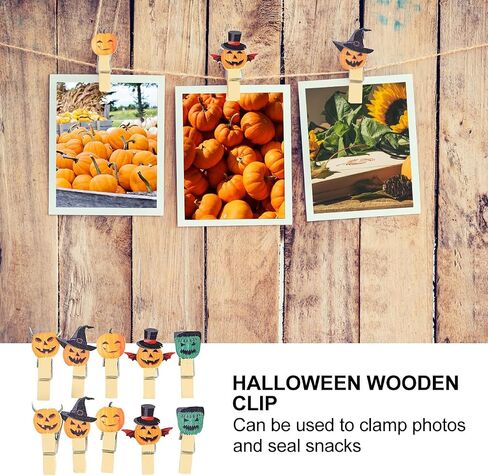 PRETYZOOM 120pcs Halloween Picture Clip, Small Wooden Clothpins, Halloween Pumpkin Shaped Photo Clips, Memo Clips, Halloween Clothpins for Craft Halloween Party Supplies in Saudi Arabia