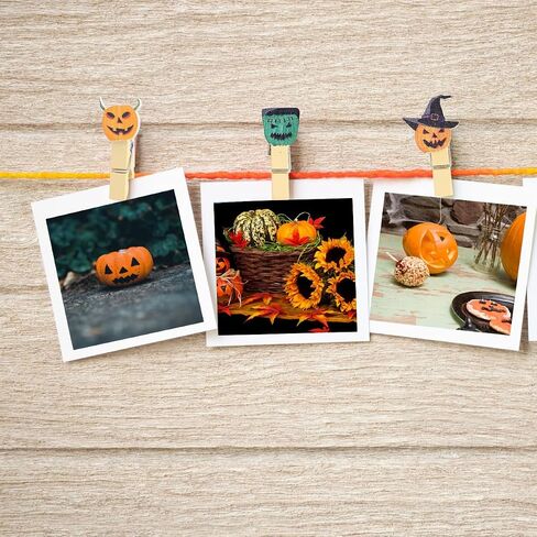 PRETYZOOM 120pcs Halloween Picture Clip, Small Wooden Clothpins, Halloween Pumpkin Shaped Photo Clips, Memo Clips, Halloween Clothpins for Craft Halloween Party Supplies in Saudi Arabia
