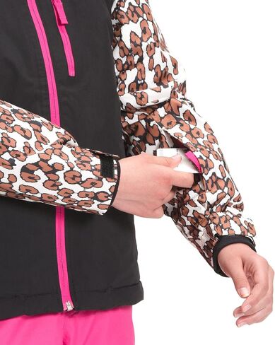 THE NORTH FACE Snowquest Plus Insulated Kids Jacket Pinecone Brown Leopard Print Sz L in Saudi Arabia